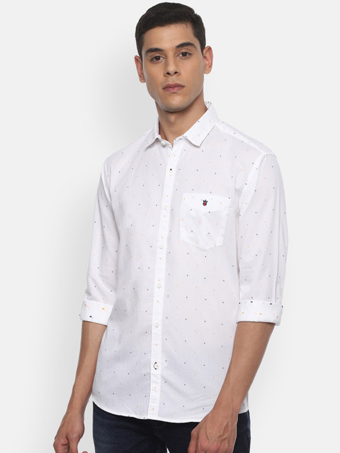 

Louis Philippe Sport Men White Slim Fit Self Design Cotton Casual Shirt