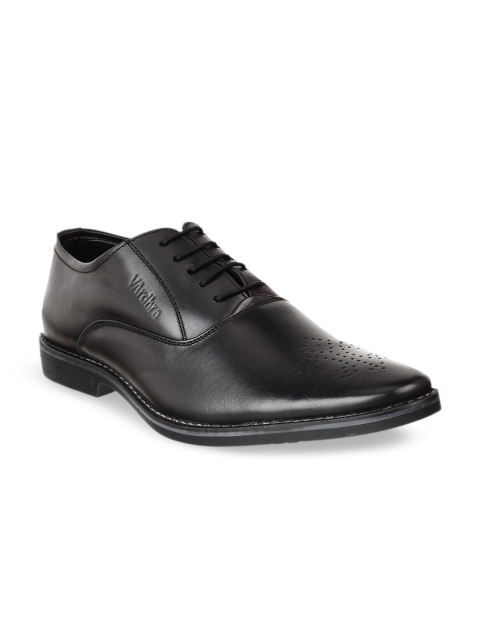 

Vardhra Men Black Solid Genuine Leather Formal Oxfords