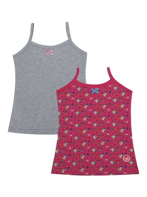 

DChica Girls Pack Of 2 Camisoles, Grey melange