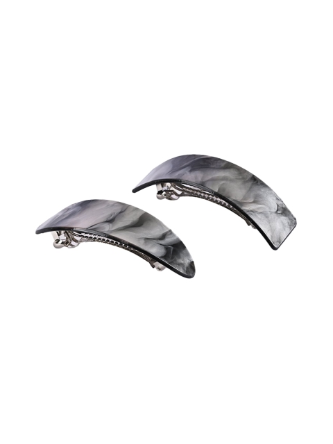

BuckleUp Set of 2 Grey Printed French Barrettes