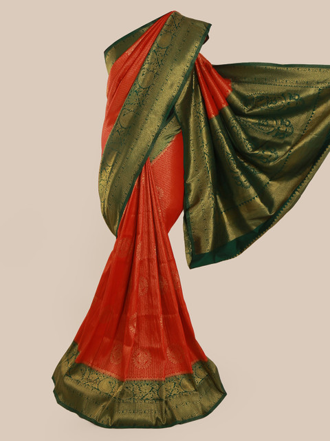 

Pothys Orange Pure Silk Woven Design Banarasi Saree