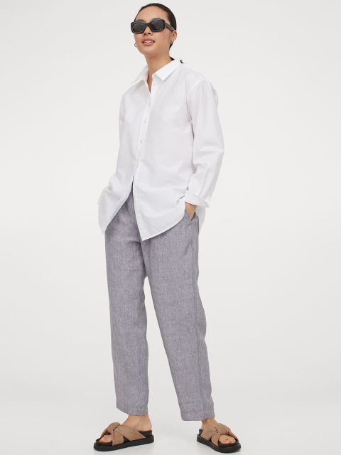 

H&M Women Grey Linen Joggers