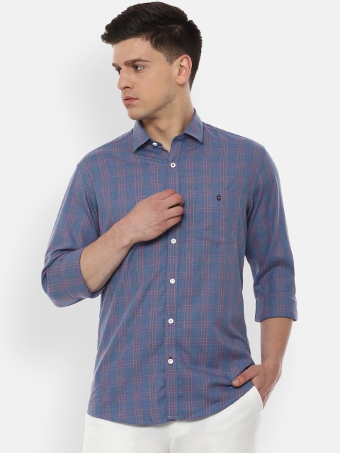 

Louis Philippe Sport Men Blue Slim Fit Checked Cotton Casual Shirt