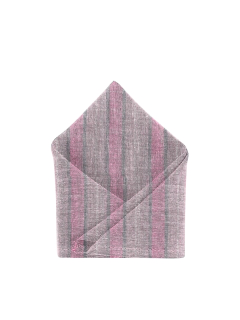 

Blacksmith Men Pink & Beige Striped Pocket Square