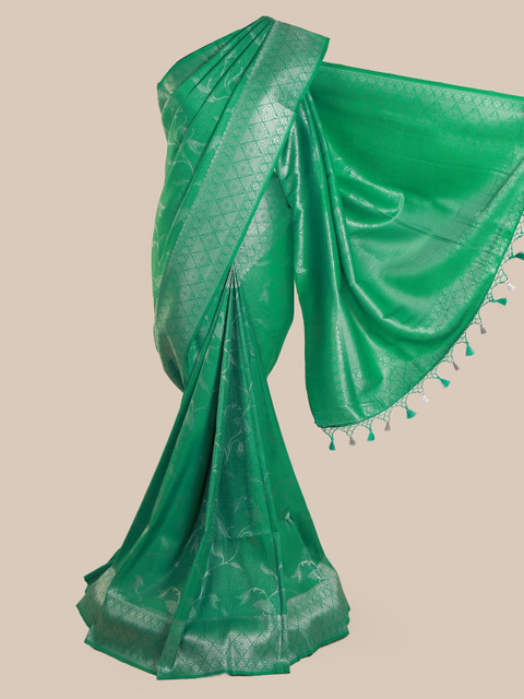 

Pothys Green Pure Silk Woven Design Banarasi Saree