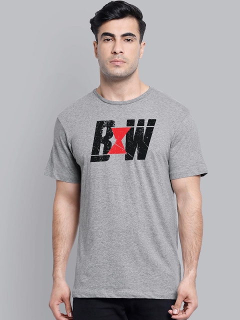 

Free Authority Men Grey Black Widow Printed Round Neck T-shirt