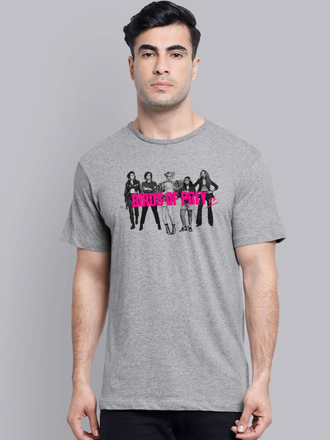 

Free Authority Men Grey Birds Of Prey Printed Round Neck T-shirt
