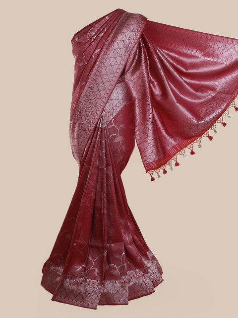 

Pothys Maroon Pure Silk Woven Design Banarasi Saree