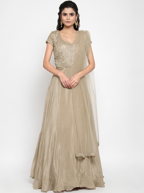 

KHALOM Women Gold-Toned Embellished Maxi Dress