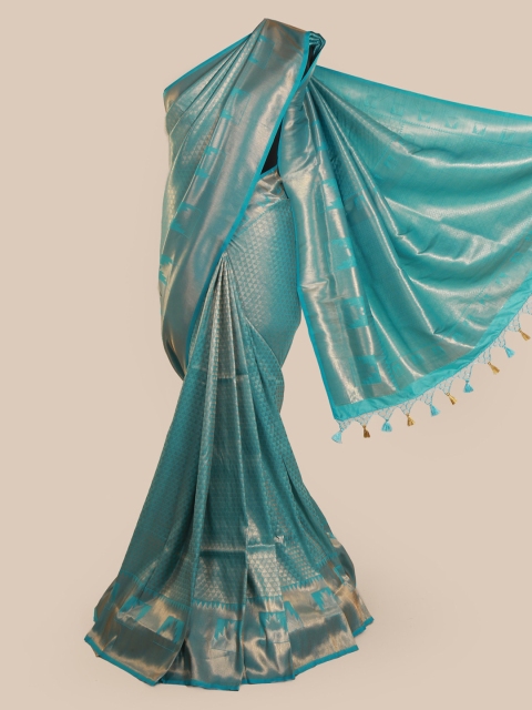 

Pothys Blue Pure Silk Woven Design Banarasi Saree