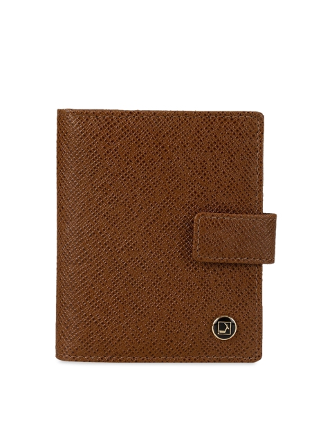 

Da Milano Unisex Brown Textured Card Holder