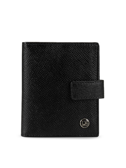

Da Milano Unisex Black & Brown Textured Card Holder