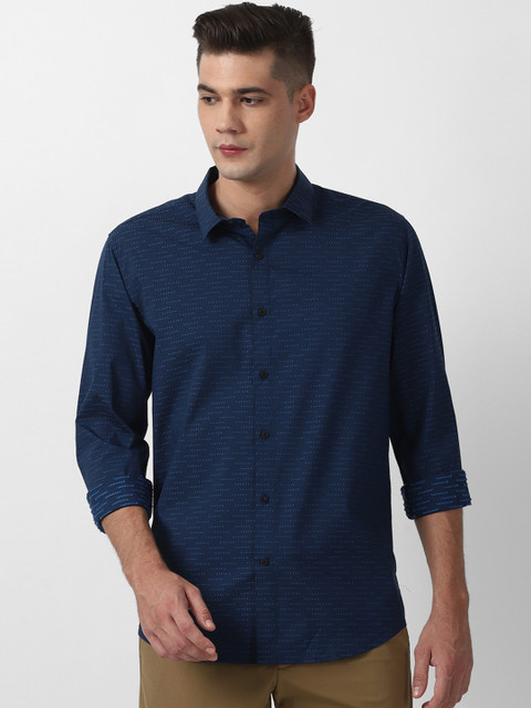 

Louis Philippe Sport Men Navy Blue Slim Fit Self Design Casual Shirt
