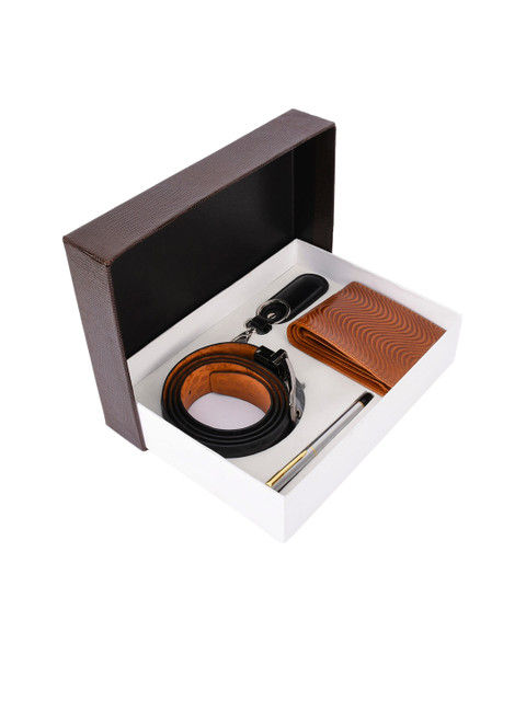 

BuckleUp Men Black & Brown Accessory Gift Set