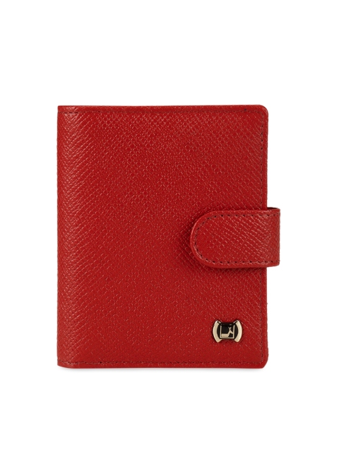 

Da Milano Unisex Red Textured Card Holder
