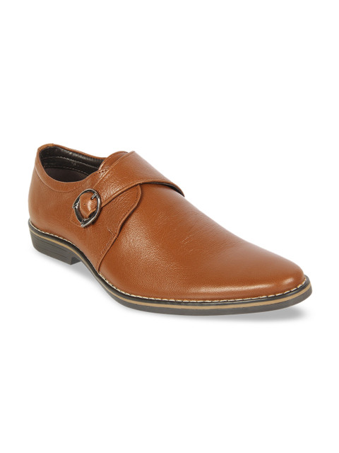 

Vardhra Men Brown Solid Leather Formal Monks