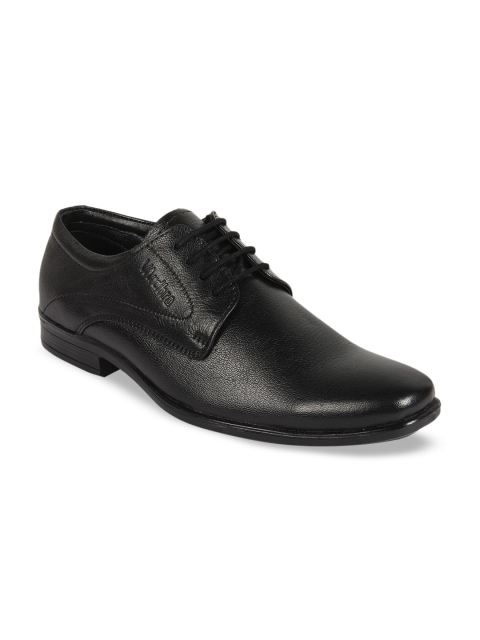 

Vardhra Men Black Solid Genuine Leather Formal Derbys