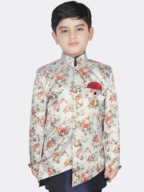 

SG YUVRAJ Boys Green Printed Tailored Jacket