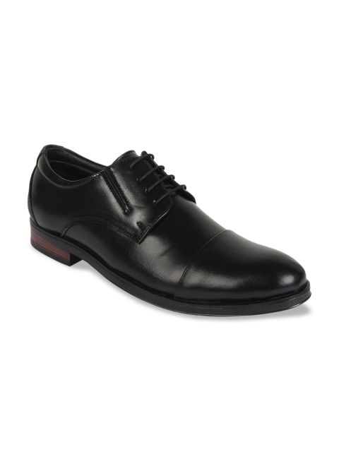 

Vardhra Men Black Solid Leather Formal Oxfords