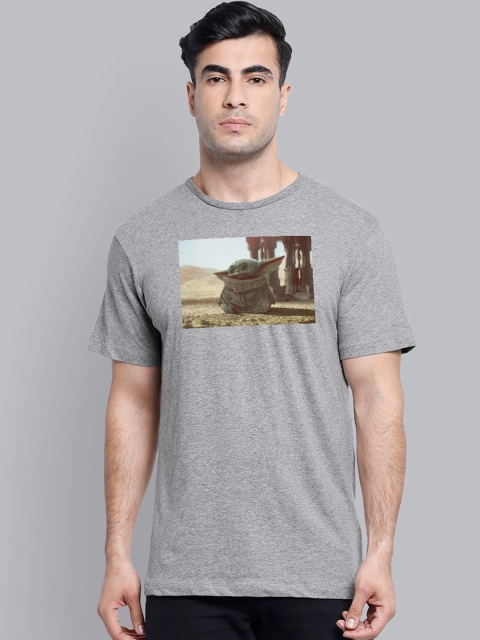 

Free Authority Men Grey Yoda Printed Round Neck T-shirt