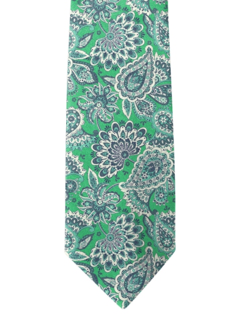 

Blacksmith Green & White Printed Broad Tie