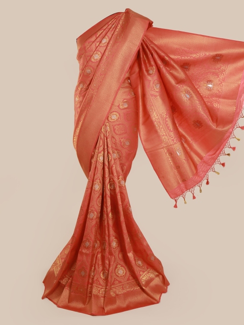 

Pothys Peach-Coloured Pure Silk Woven Design Banarasi Saree