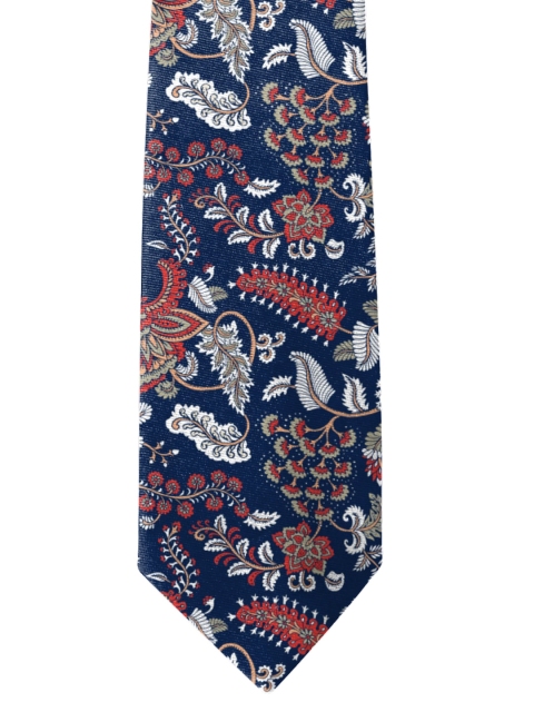 

Blacksmith Blue & White Printed Broad Tie