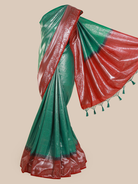 

Pothys Green Pure Silk Woven Design Banarasi Saree