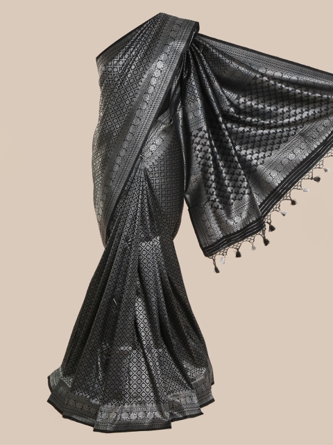 

Pothys Black Pure Silk Woven Design Banarasi Saree