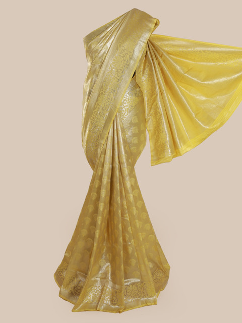 

Pothys Yellow Pure Silk Woven Design Banarasi Saree