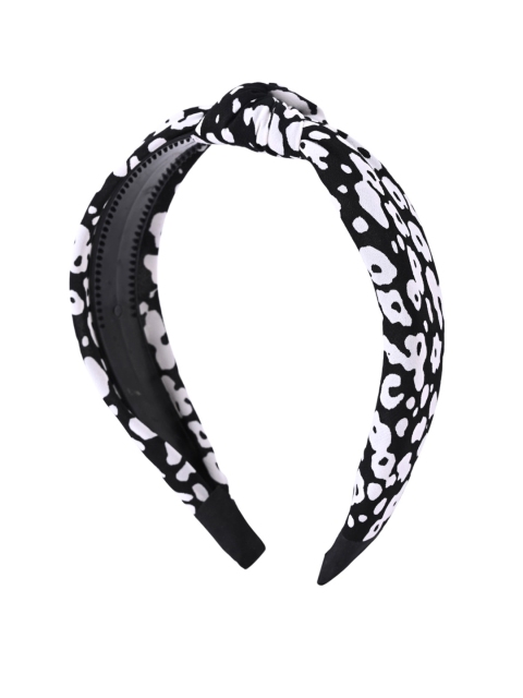 

BuckleUp Women Black & White Printed Hairband
