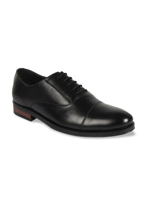 

Vardhra Men Black Solid Leather Formal Oxfords
