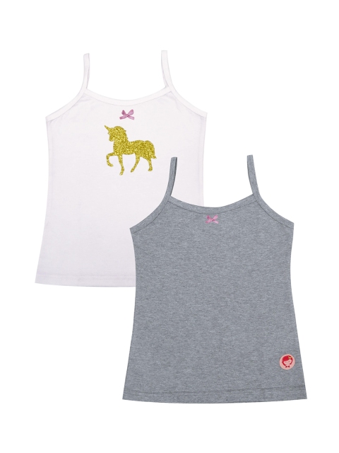 

DChica Girls Pack Of 2 Solid Camisoles, White