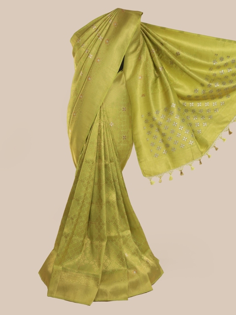 

Pothys Green Pure Silk Woven Design Banarasi Saree