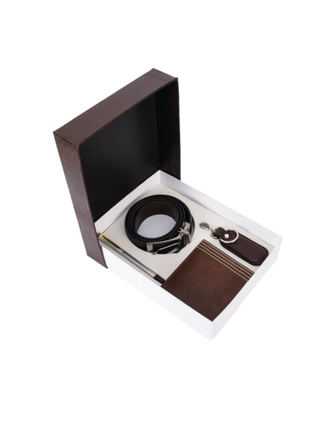 

BuckleUp Men Black & Brown Accessory Gift Set