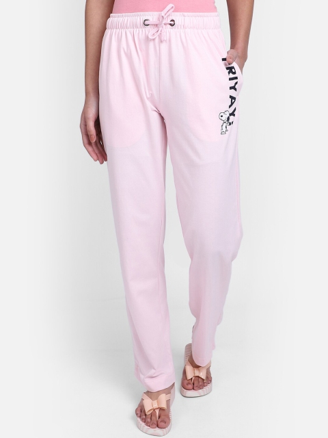 

Free Authority Women Baby Pink & Black Peanuts Printed Lounge Pants