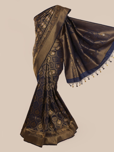 

Pothys Blue Pure Silk Woven Design Banarasi Saree