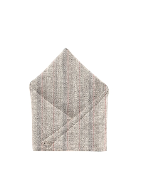 

Blacksmith Men Beige & Grey Striped Pocket Square