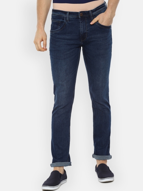 

V Dot Men Navy Blue Slim Fit Mid-Rise Clean Look Jeans