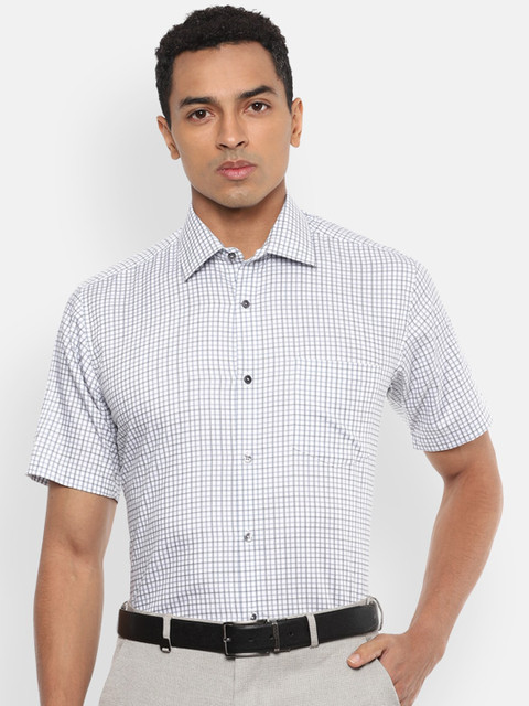 

Van Heusen Men White & Black Regular Fit Checked Formal Shirt