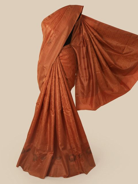 

Pothys Rust Pure Silk Woven Design Tussar Saree