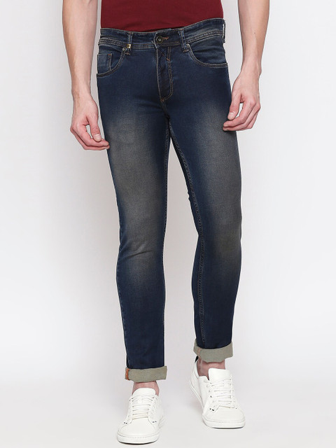 

Basics Men Navy Blue Super Skinny Fit Low-Rise Clean Look Stretchable Jeans