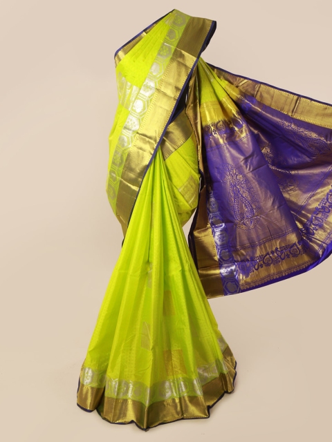 

Pothys Green Pure Silk Woven Design Kanjeevaram Saree