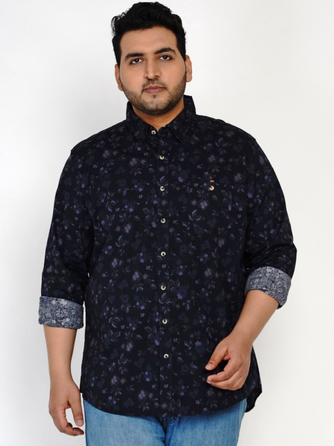

Santonio Men Black & Blue Regular Fit Printed Casual Shirt