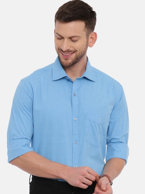 

CROYDON Men Blue Regular Fit Solid Casual Shirt