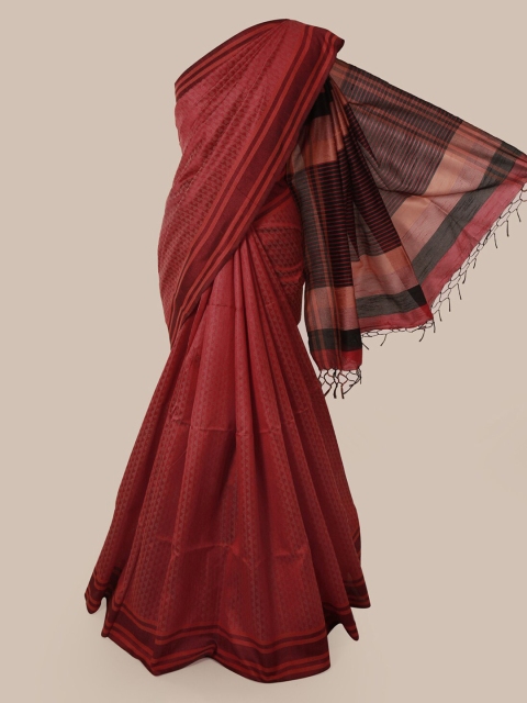 

Pothys Maroon Printed Jute Silk Saree