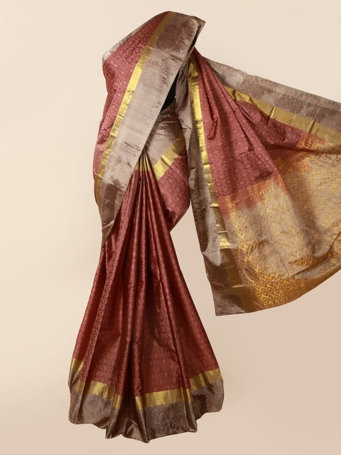 

Pothys Brown Pure Silk Woven Design Kanjeevaram Saree