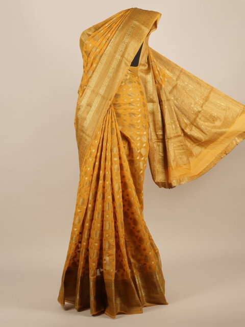 

Pothys Mustard Yellow Woven Design Jute Silk Saree