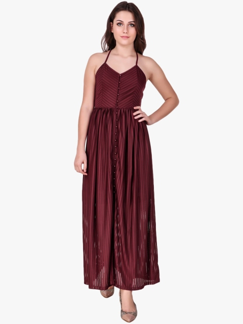 

Texco Women Burgundy Solid Boho Maxi Dress