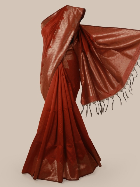

Pothys Maroon Solid Jute Silk Saree